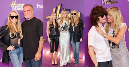 Miley Cyrus na premierze 20-LECIA "Hannah Montana". Na ściance pozowała z liczną familią (ZDJĘCIA)