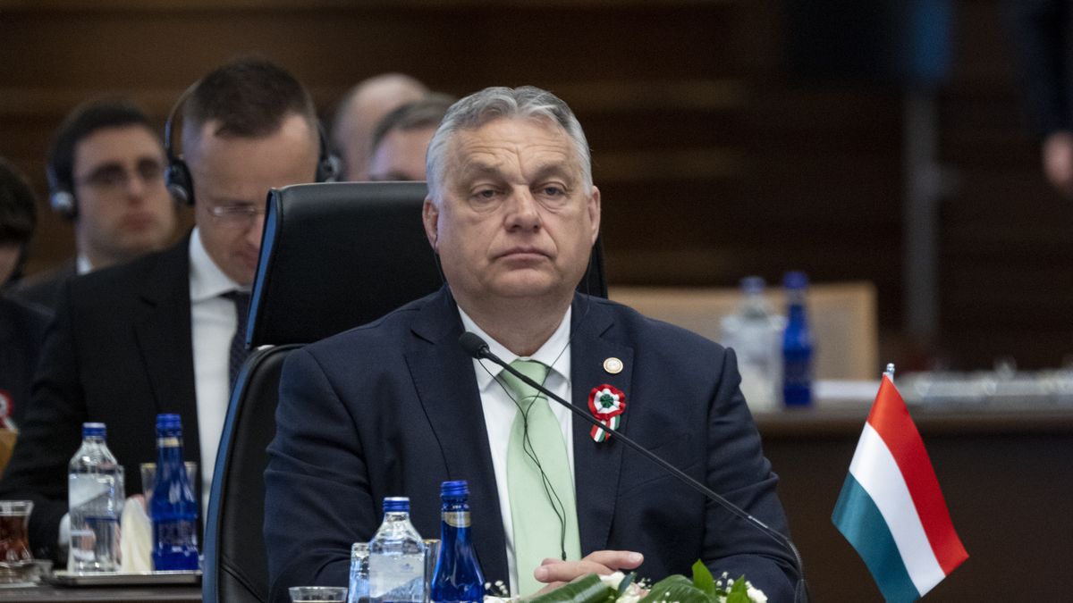 ANKARA, TURKIYE - MARCH 16: Hungarian Prime Minister Viktor Orban attends the Extraordinary Summit of the Heads of State of the Organization of Turkic States at Presidential Complex in Ankara, Turkiye on March 16, 2023. (Photo by Aytac Unal/Anadolu Agency via Getty Images)