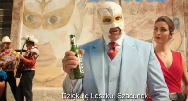 Meksykański wrestler dziękuje Leszkowi Chmielewskiemu w nowej reklamie Lecha (wideo)