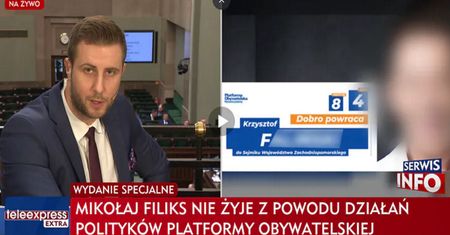 Śmierć syna posłanki PO. Pasek "Wiadomości" TVP budzi oburzenie