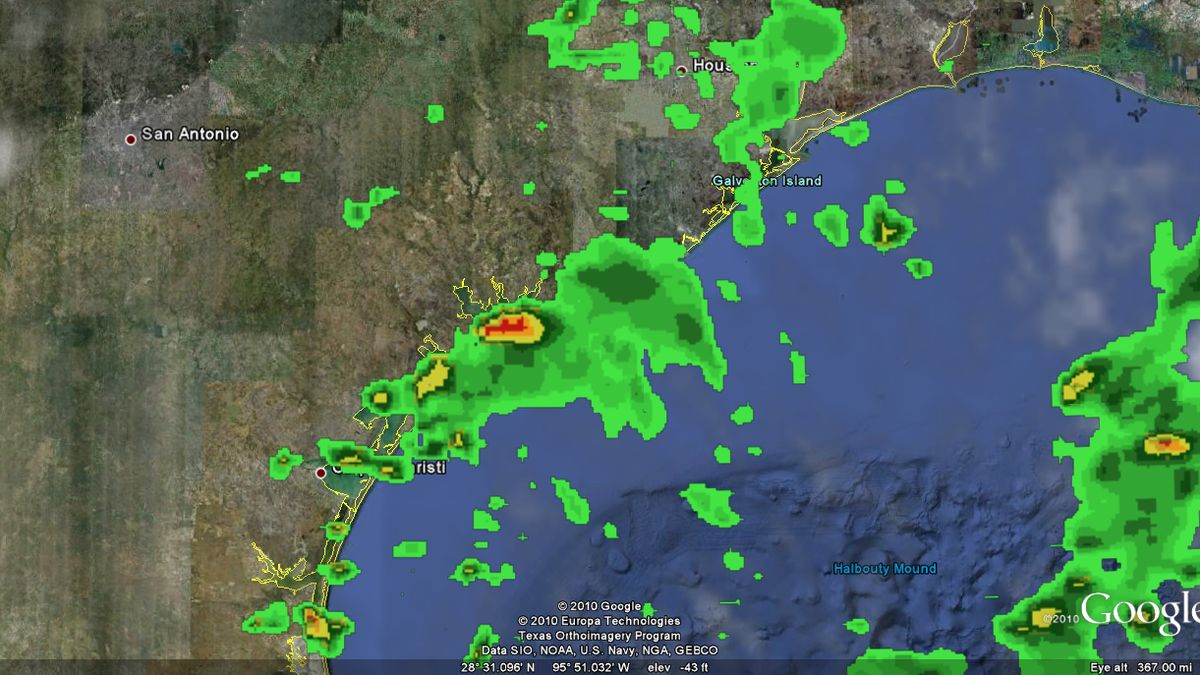 Deszcz w Google Earth 1