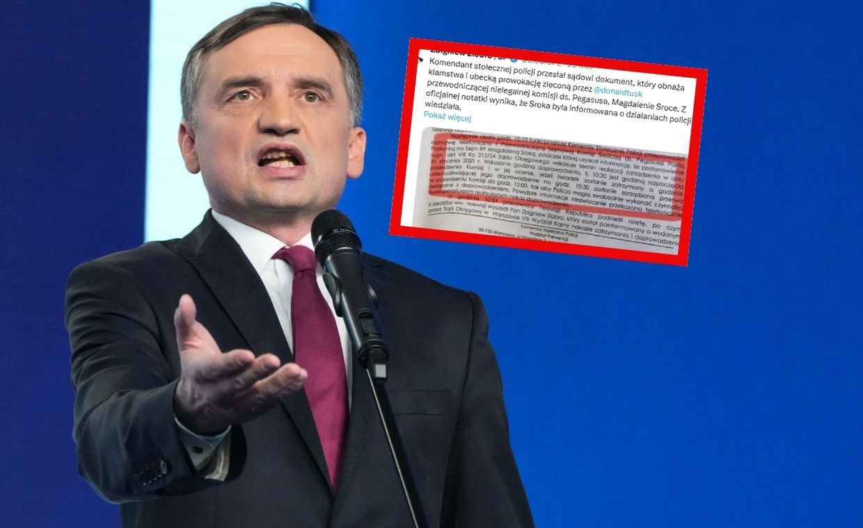 Ziobro o "ubeckiej prowokacji". Publikuje fragment notatki KSP