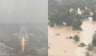 Przerażający moment. Jest nagranie z lądowania w czasie burzy