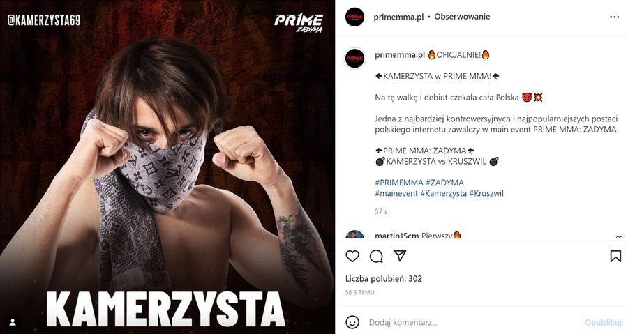 Kamerzysta zawalczy z Kruszwilem - Prime MMA