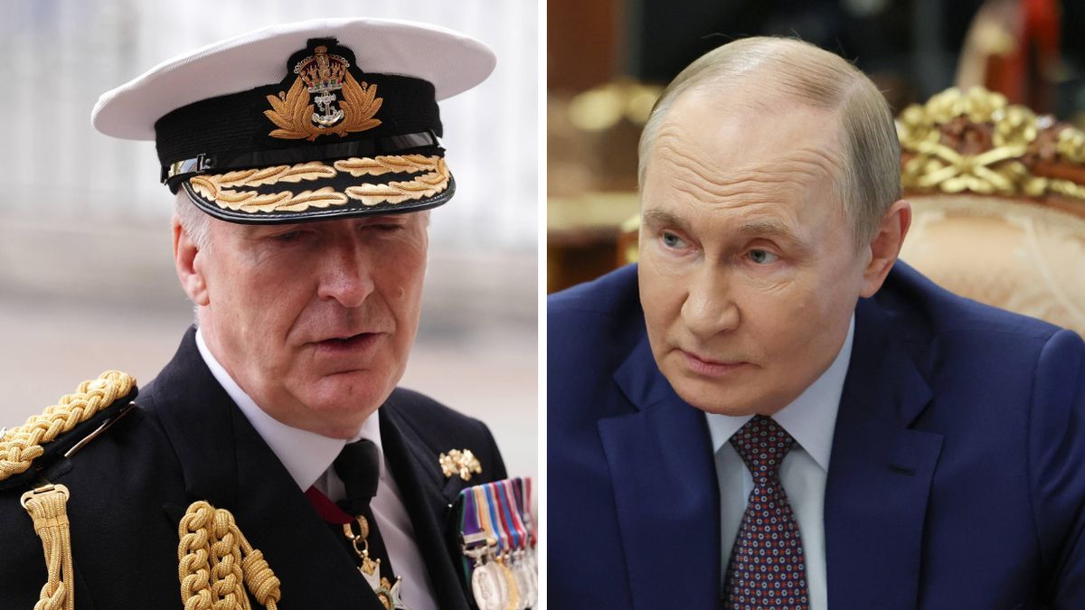 Admirał Tony Radakin i Władimir Putin