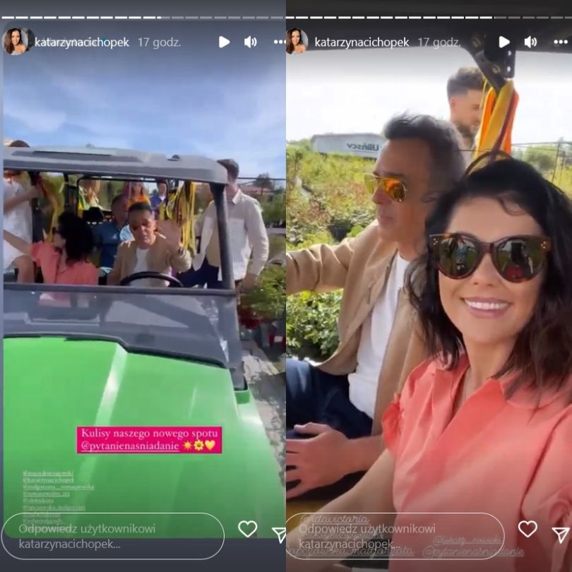Katarzyna Cichopek kręci spot "Pytania na śniadanie" w centrum ogrodniczym
