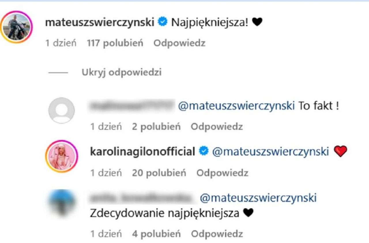 Karolina Gilon w związku z Mateuszem Świerczyńskim