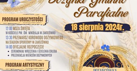 Dożynki w Zakrzówku 2024. Potańcówka z zespołem Nostress. Zobacz godzinowy program