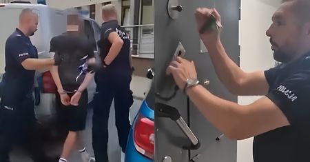 Rozbój Ukraińców w Sulejówku. Policja pokazuje nagranie z zatrzymania