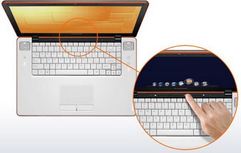Laptop Lenovo  z dotykową belką do nawigacji pulpitu 1