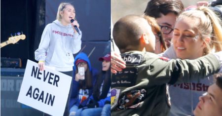 Miley Cyrus demonstruje i przytula fanów