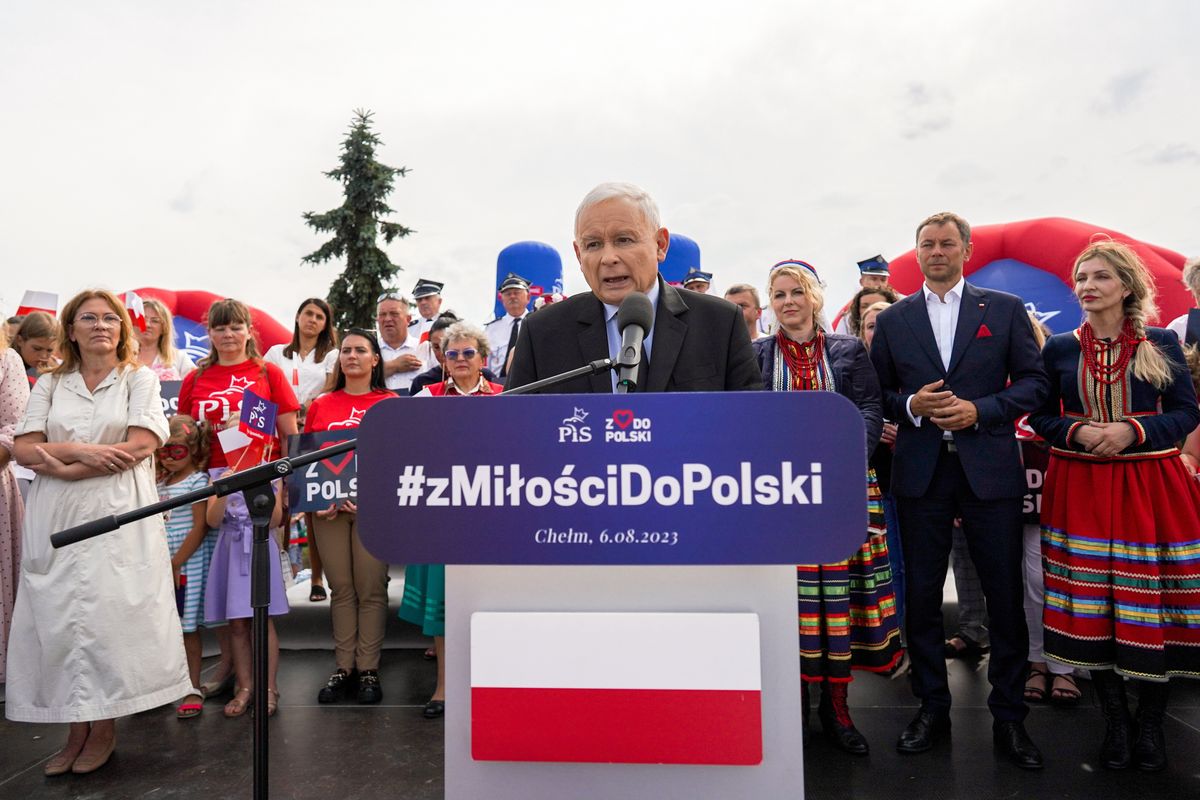 Jarosław Kaczyński na pikniku w Chełmie