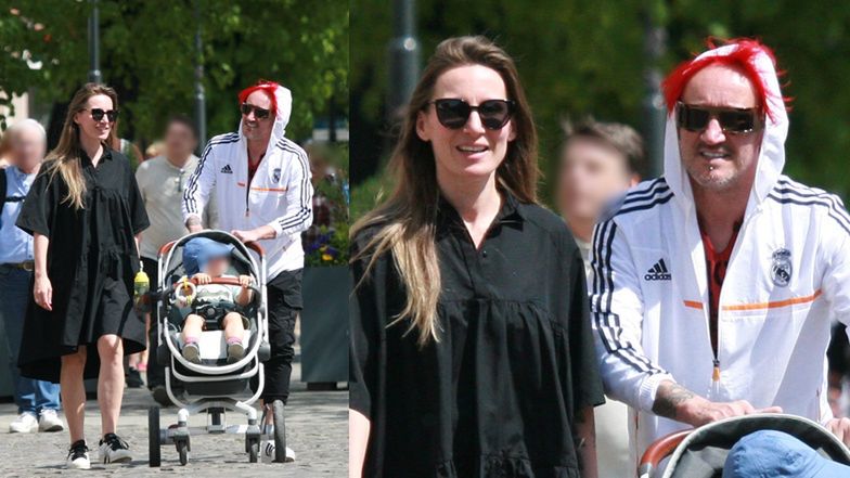 Michał Wiśniewski z rodziną na lunchu 