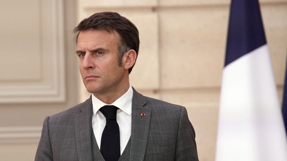 France's President Emmanuel Macron attends a media conference ahead of a working lunch with Moldova's President Maia Sandu at the Elysee Palace in Paris, France, 07 March 2024. French President Macron hosts Moldovan President Maia Sandu amid growing tensions and Russian pressure on her country. EPA/CHRISTOPHE ENA / POOL MAXPPP OUT Dostawca: PAP/EPA.