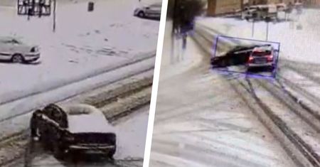 Drift na oczach policjantów. Kierowca skody uderzył w radiowóz