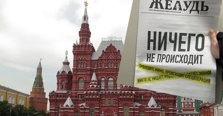 Nietypowa okładka gazety w Moskwie. "Nic się nie dzieje"