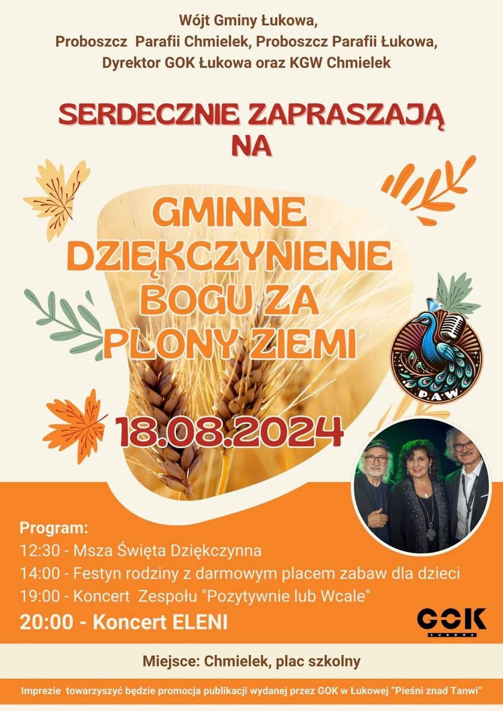 Dożynki w Chmielku 2024 - plakat, program wydarzenia