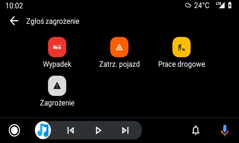Yanosik w Android Auto