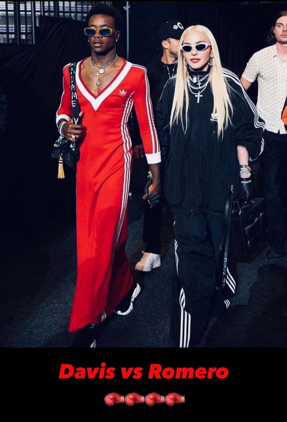Madonna z synem na bokserskiej walce