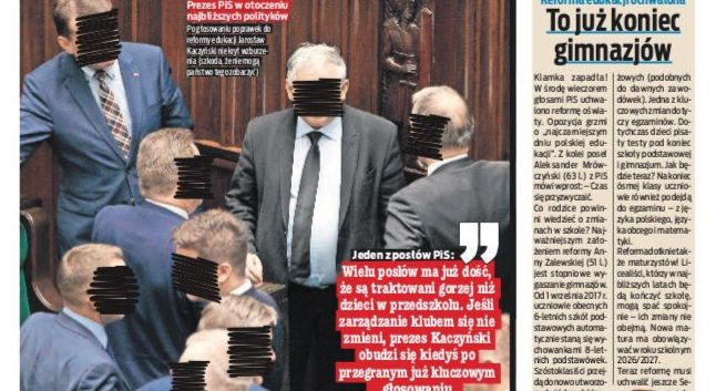 Bojkot polityków w mediach: „Fakt” zamazuje twarze, „Puls Biznesu” i „DGP” z pustym miejscem