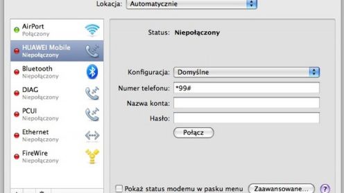 Mobilny internet a Mac OS X 1