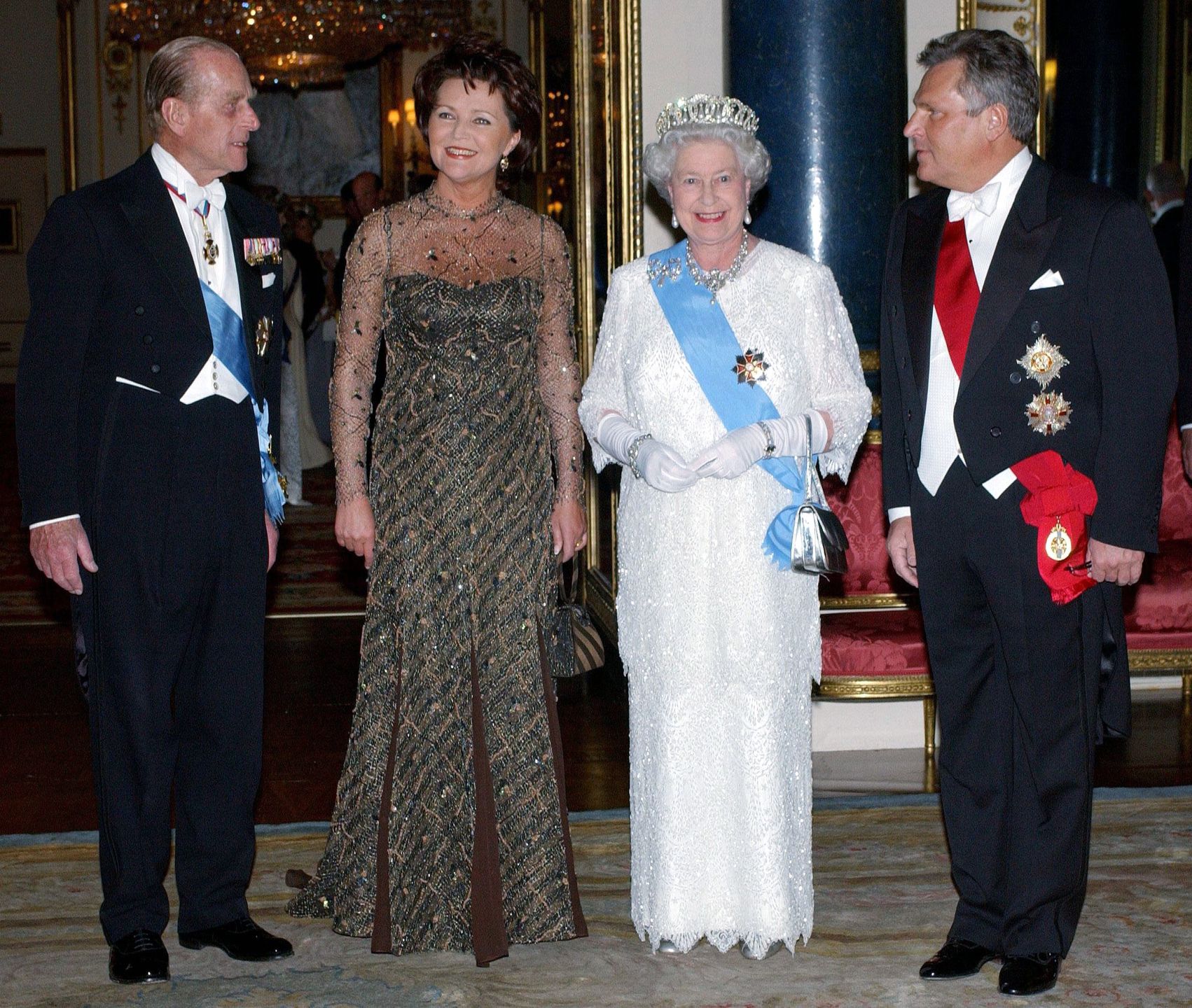 Kwaśniescy z królową Elżbietą II i księciem Filipem