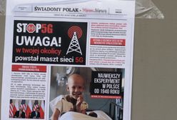 Gazetki o 5G na polskich ulicach. W środku numer konta do wpłat