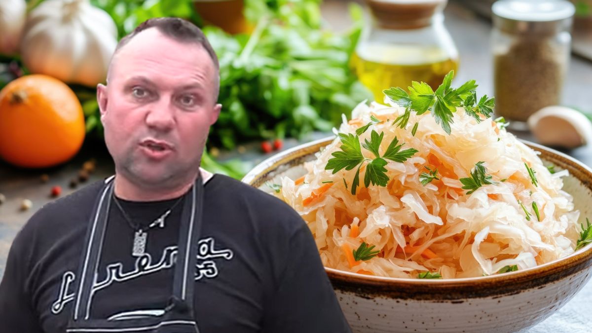 Tomasz Strzelczyk dodaje do surówki dressing pełen smaku