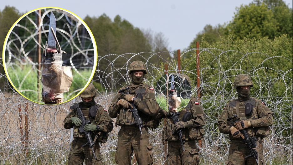 Żołnierze na granicy na granicy z Białorusią atakowani są przez migrantów