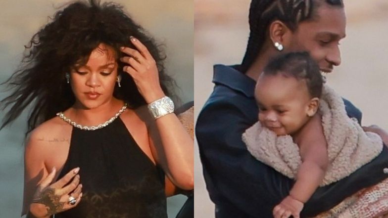 Rihanna z ASAP Rockym i synkiem na plaży