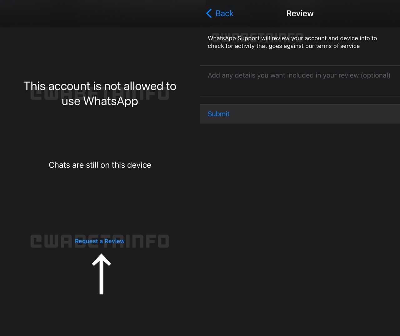 WhatsApp i opcja odwoływania się od blokady konta