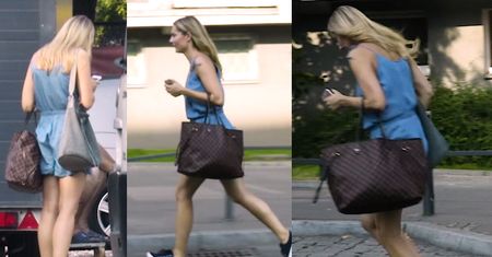 Socha gania za taksówką na planie "Przyjaciółek"