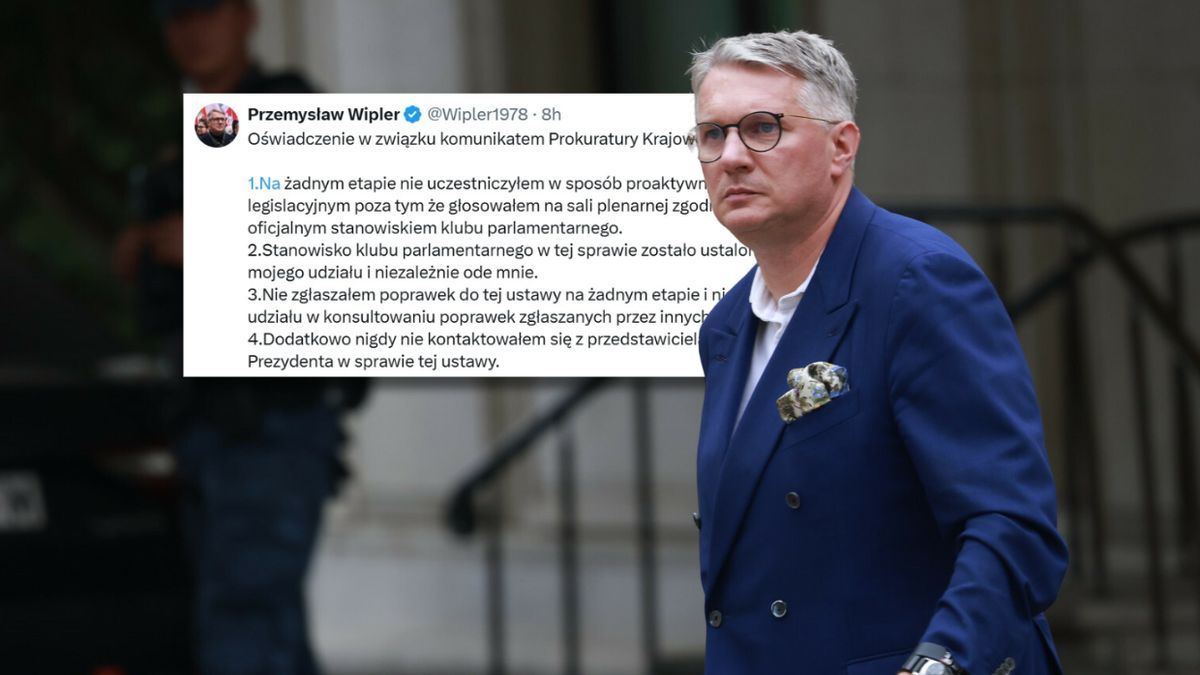 Wipler zabiera głos po komunikacie Prokuratury Krajowej.