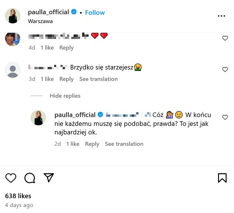 Paulla odpowiedziała na komentarze