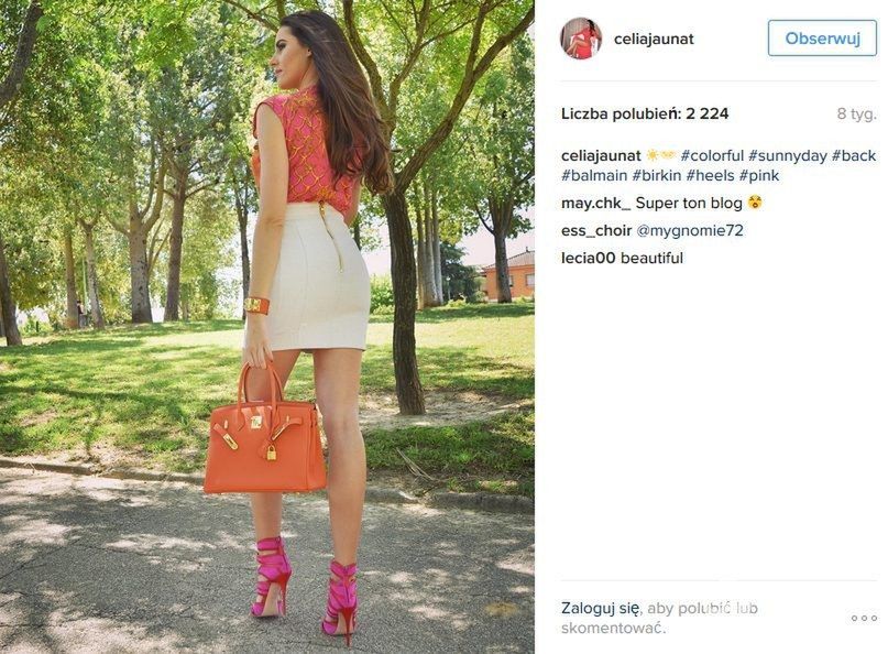 Celia Jaunat z torebką Birkin Hermes