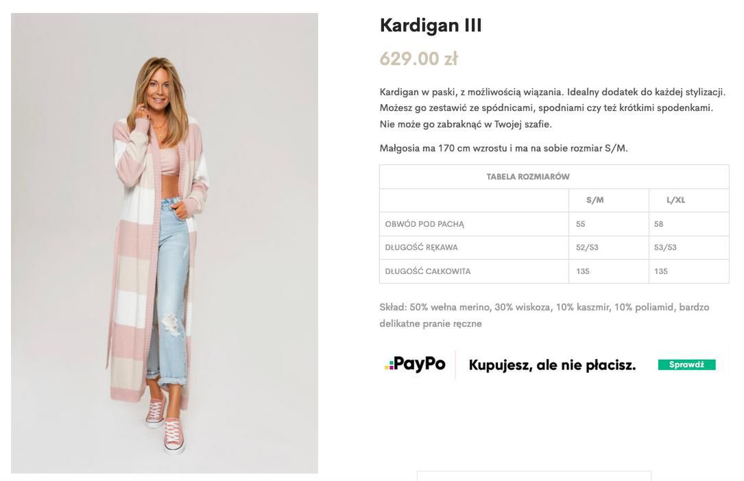 Małgorzata Rozenek – długi kardigan Mrs. Drama