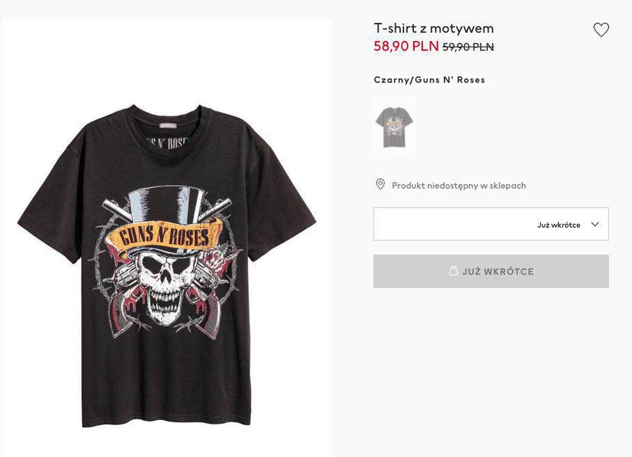 Koszulka Guns N' Roses z H&M