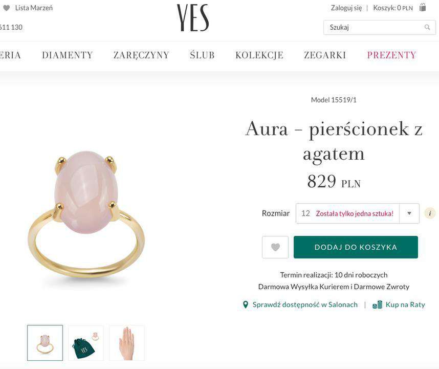 YES – pierścionek zaręczynowy Aura Kasi Tusk
