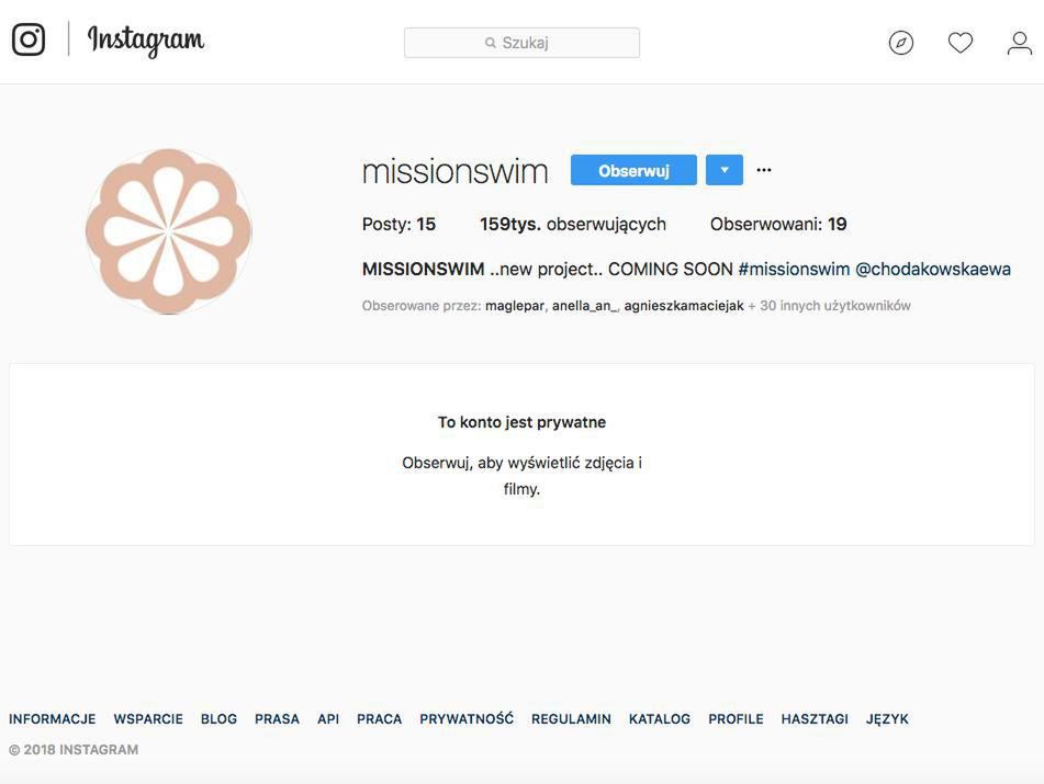 Mission Swim – nowe stare konto Ewy Chodakowskiej