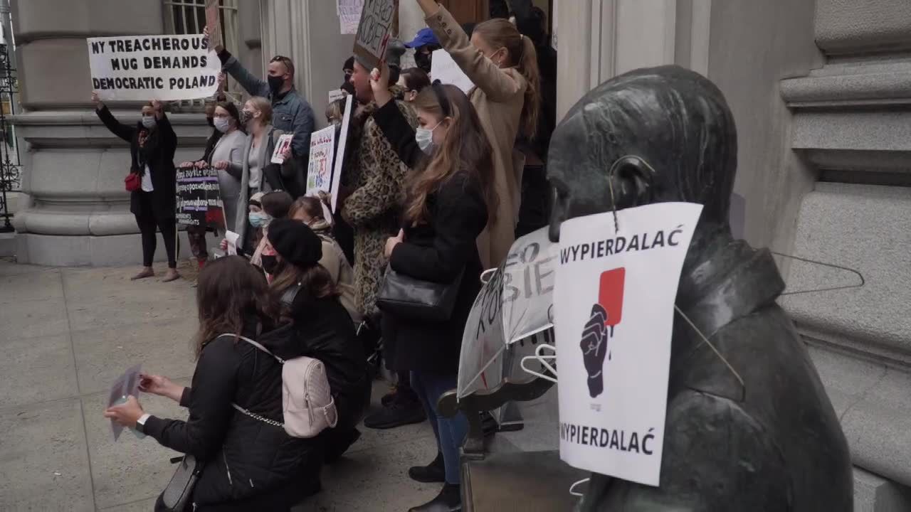 Polonia protestowała w Nowym Jorku w obronie praw kobiet