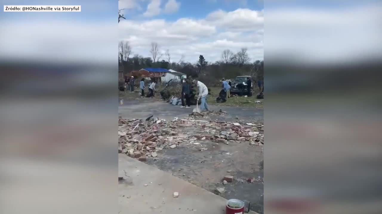 24 śmiertelne ofiary, zniszczone domy i samochody. Trwa usuwanie tragicznych skutków tornada w Tennessee