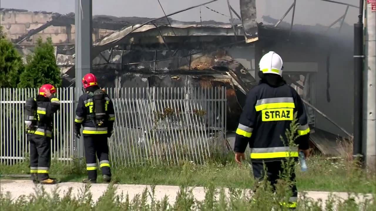 Pożar hali produkcyjnej w Głogowie k. Torunia