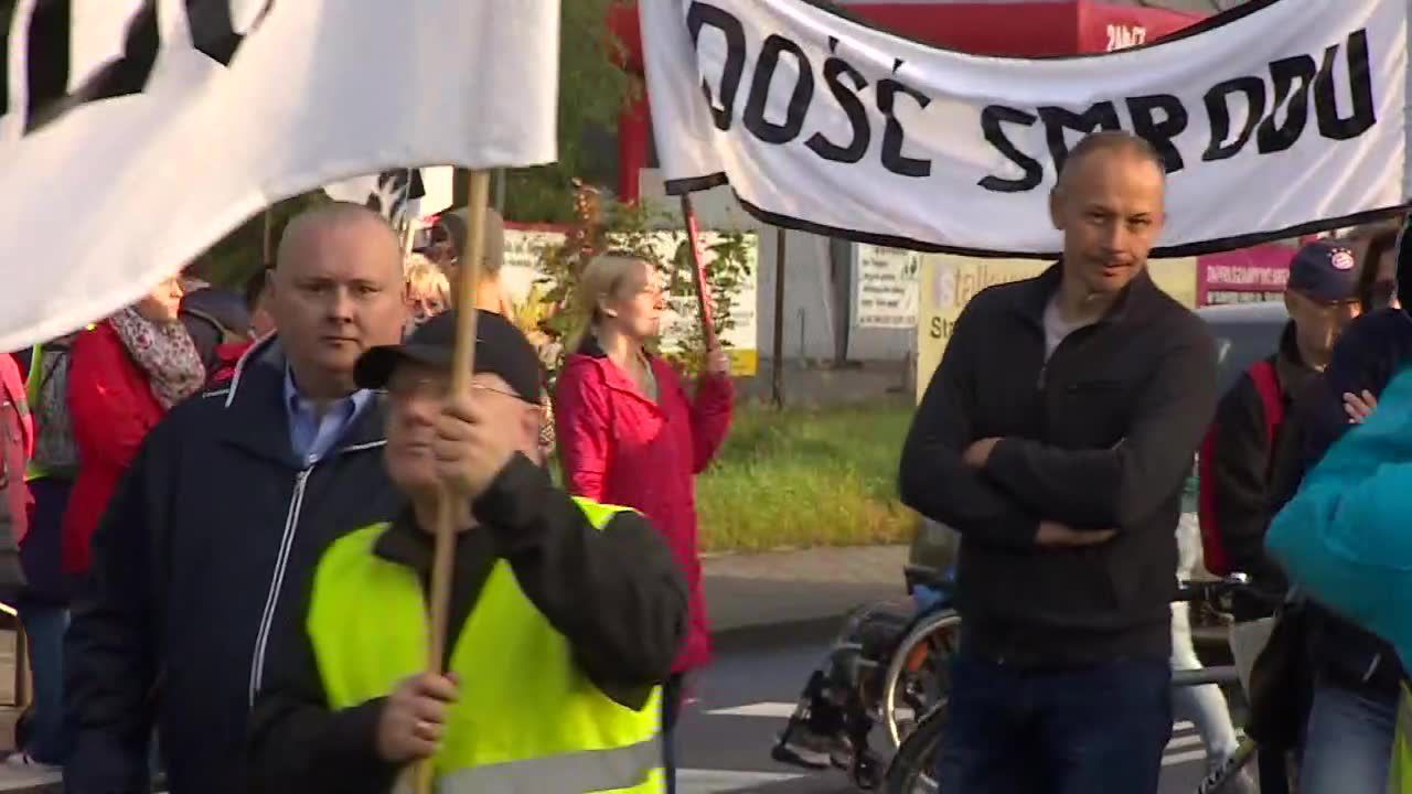 Protest mieszkańców Skawiny