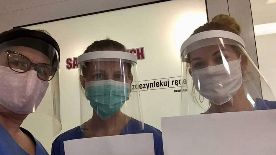 Przyłbica wydrukowana w ramach akcji "Drukarze dla szpitali"