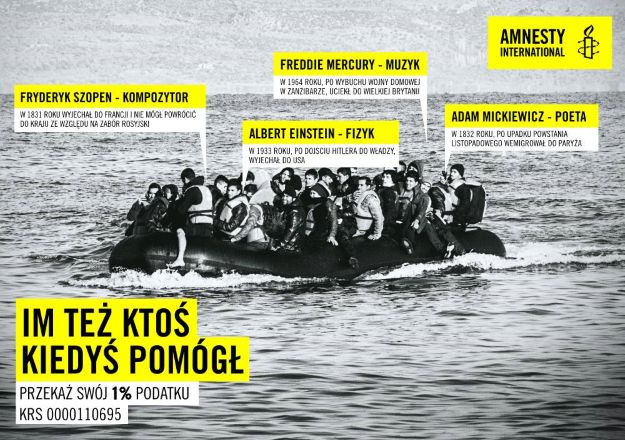 Amnesty International porównuje słynnych Polaków do imigrantów