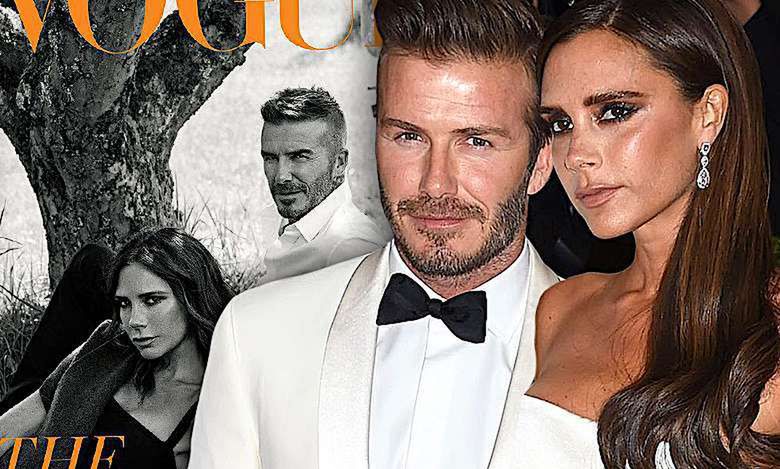 Ta okładka "Vogue'a" to mistrzostwo świata! Victoria Beckham i David w romantycznym uniesieniu, a w tle… Genialne ujęcie!