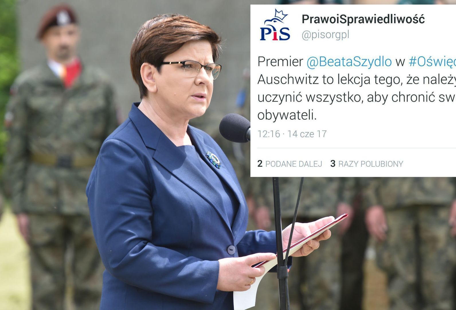 Dziwne przemówienie Beaty Szydło w Auschwitz. Premier wywołała burzę w sieci