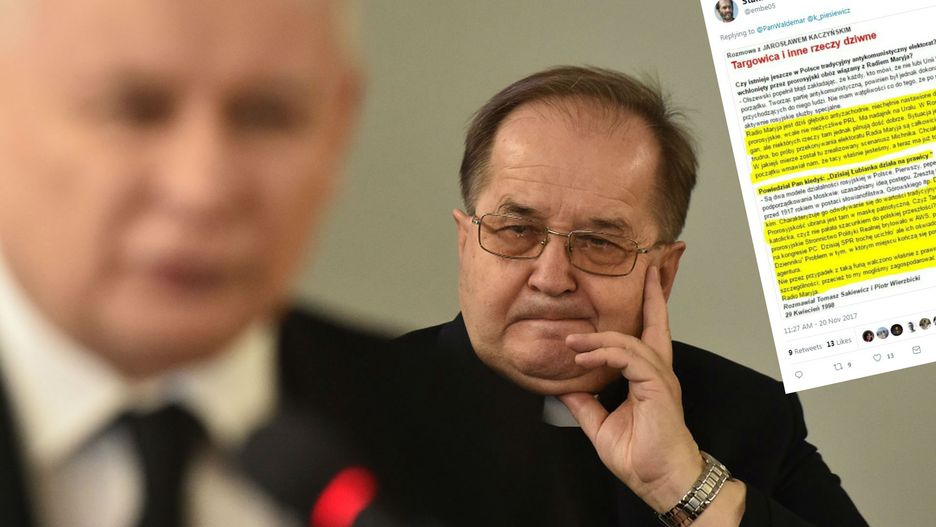 Dyrektor Radio Maryja ojciec Tadeusz Rydzyk oraz prezes PiS Jarosław Kaczyński.