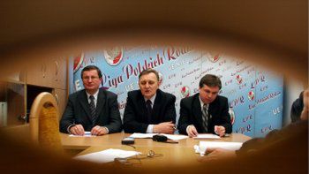 Członkowie LPR: Marek Kotlinowski, Zygmunt Wrzodak i Robert Strąk