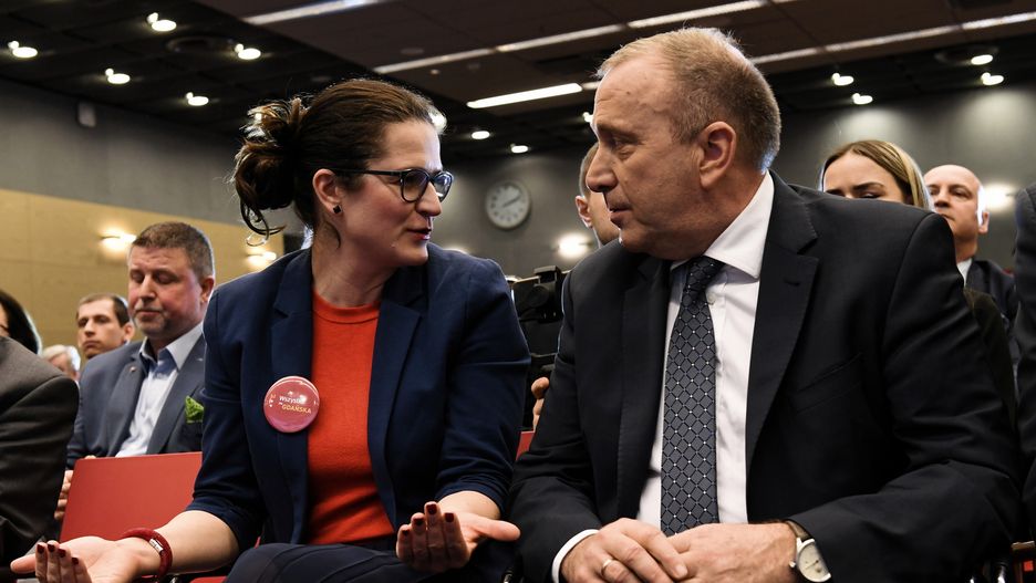Aleksandra Dulkiewicz i Grzegorz Schetyna